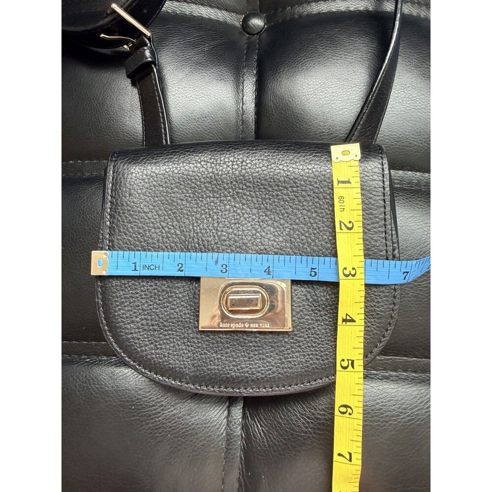 Kate Spade Greenwood Place Rita Belt Bag Black Cow Leather Gold Turn Lock - Picture 12 of 13
